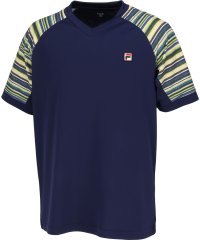 FILA（ZETT Mens）/【テニス】サイド フェイクボーダープリント VネックTシャツ メンズ/505443080