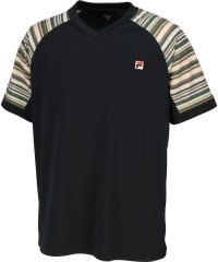 FILA（ZETT Mens）/【テニス】サイド フェイクボーダープリント VネックTシャツ メンズ/505443080