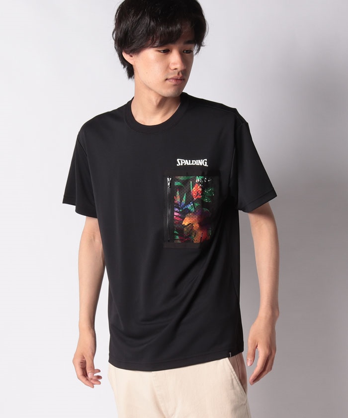 spalding 販売 半袖ジップtシャツ