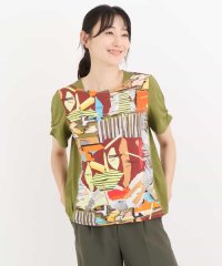 HIROKO BIS/【洗える】切り替えデザインアートプリントTシャツ/505446308