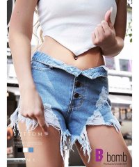 bombshell/ボムシェル bombshell インナーパンツ・ショートパンツ ショートパンツ ボトムス デニム ミニ ビンテージ クラッシュ ハイウエスト ダメージ HIPH/504867803