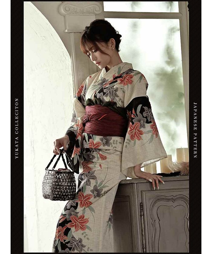 浴衣 単品 白 黒 高級 百合 綺麗 レディース浴衣 キャバ嬢 花 浴衣 単品 白 黒 高級 百合 綺麗 レディース浴衣 キャバ嬢 花