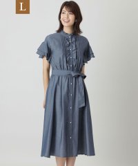 TO BE CHIC(L SIZE)/【L】シャンブレーデニムフリルスリーブ ワンピース/505434713