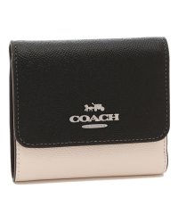 COACH/コーチ アウトレット 三つ折り財布 ミニ財布 ホワイト ブラック レディース COACH CF446 SVNOK/505447023