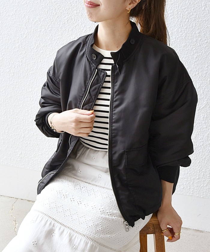 セール 30%OFF】SHIPS any: スタンドカラー ナイロン ミリタリー