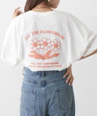 NICE CLAUP OUTLET/発泡お花BACKプリントTシャツ/505444106