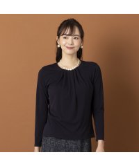 Liliane Burty ECLAT/【S・Mサイズ】トリアセ強撚スムース　タックプルオーバーTシャツ/505452257