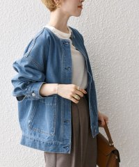 SHIPS any WOMEN/SHIPS any: ノーカラー デニム ブルゾン［SHIPS any DENIM］/505106648