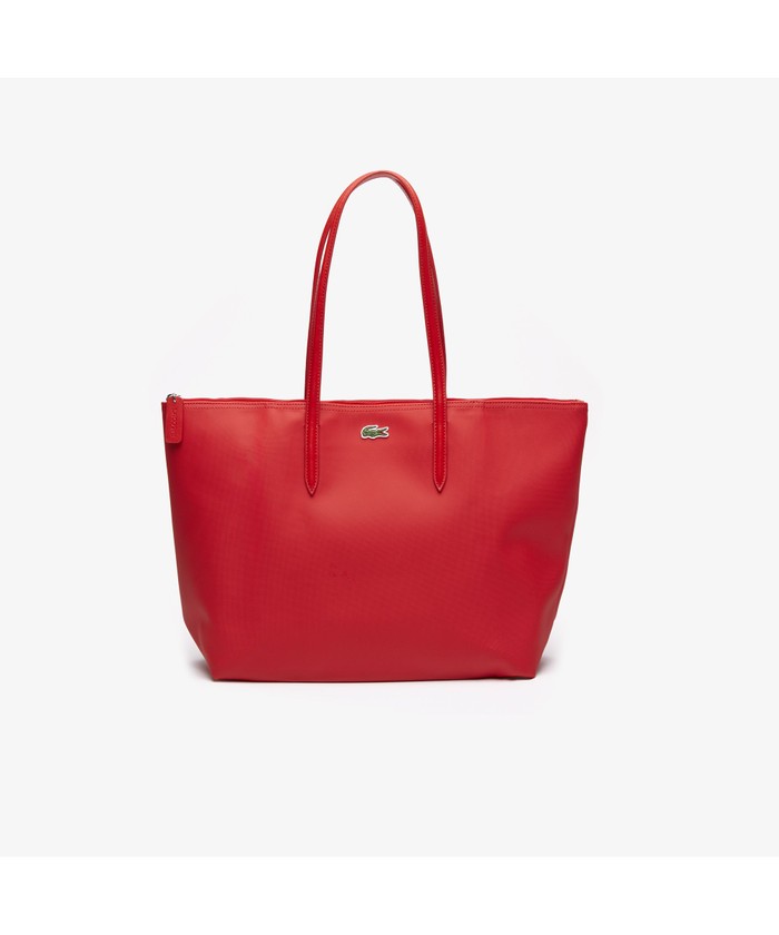 ラコステLacoste レッド トートバッグ LACOSTE - ラコステ LACOSTE トートバッグ PVC ロゴ ピンクの