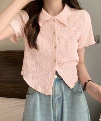 shoppinggo/ショッピングゴー shoppinggo 襟付き半袖 Tシャツ tブラウス ポロシャツ クロップド丈 レディース 半袖 トップスカットソー 春夏 デイリー 襟付き/505458211