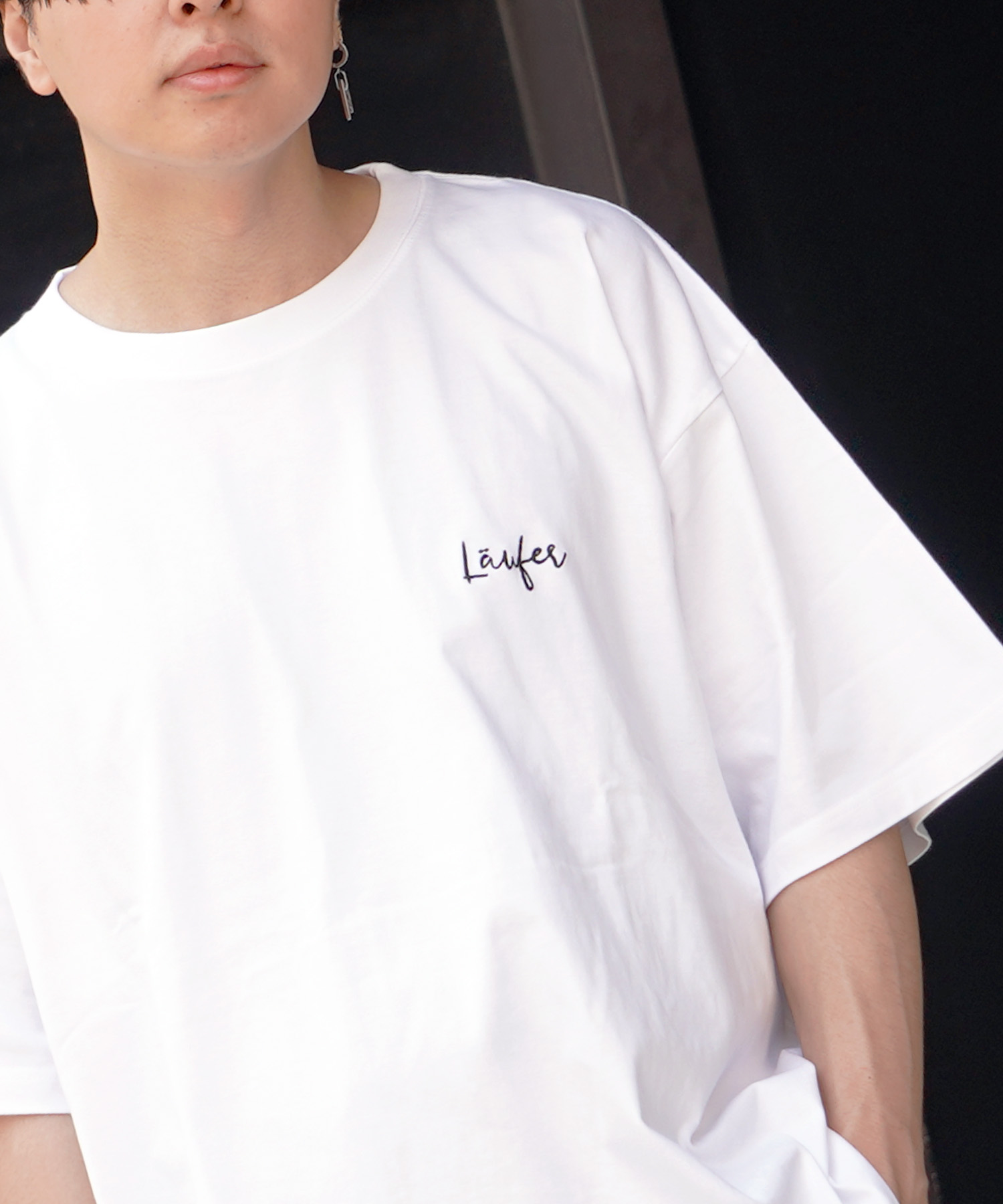 Jump One ホワイトパープルTシャツ Fサイズ DRESS オーバーサイズ Tシャツ【ホワイト】