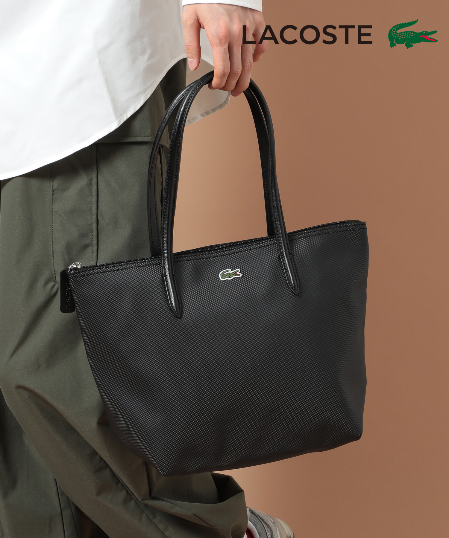 美品 Lacoste 黒 トートバッグ ラコステ LACOSTE 【LACOSTE / ラコステ】ネオデイ ミニ トート