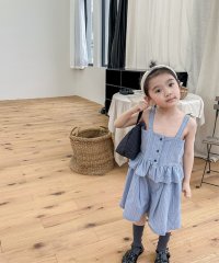 aimoha/【aimoha－KIDS－】韓国子供服 無地裾フリルキャミソール+ショットパンツ　セットアップ/505456873