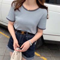 miniministore/バイカラーリブTシャツ レディース半袖/505460313