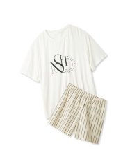 SNIDEL HOME/プリントＴシャツ×ストライプショートパンツセット/505461503