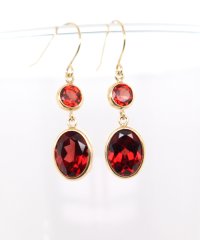 Gems by K/ジェムズ バイ ケー Gems by K K18ガーネットフックピアス/505460498