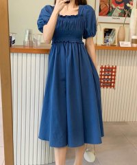 Amulet/アミュレット Amulet シャーリングロングワンピース レディース 春 夏 秋 韓国ファッション 10代 20代 30代 カジュアル 半袖 大人かわいい レト/505463265