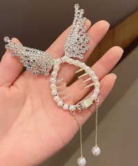 shoppinggo/ヘアクリップ ゆらゆらチェーン付き 髪留め 髪飾り 扇子 ヘアアクセサリー オシャレ上品 パーティー飾り/505465500