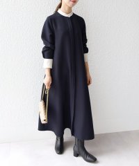 SHIPS any WOMEN/SHIPS any:〈洗濯機可能〉ダブルクロス Aライン シャツワンピース［NAVY BLUE］/505466851