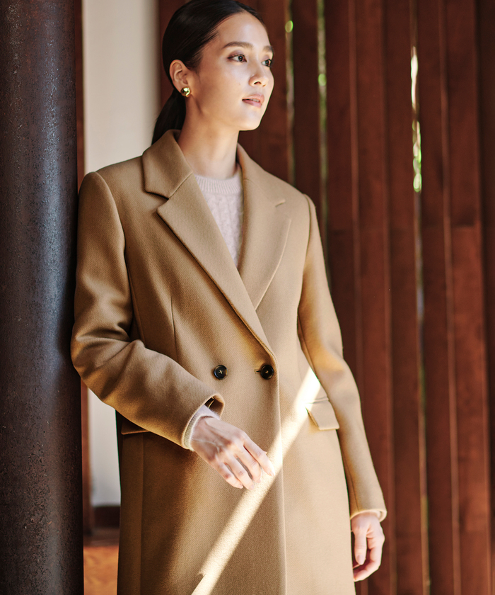 ROPÉ ベージュ ダブルボタン チェスターコート　BELLANDI ROPÉ ベージュ ダブルボタン チェスターコート BELLANDI