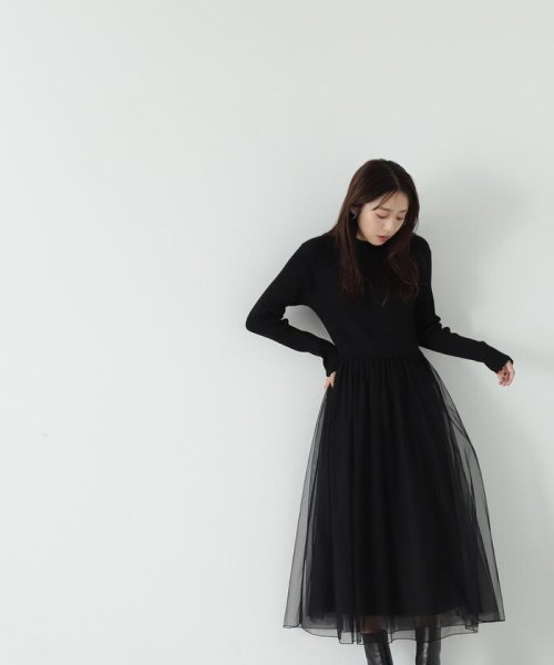 チュールドッキングニットワンピース23AW(505436098 
