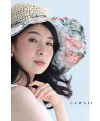 CAWAII/耽美な花画広がるつば広ペーパーハット/505452832