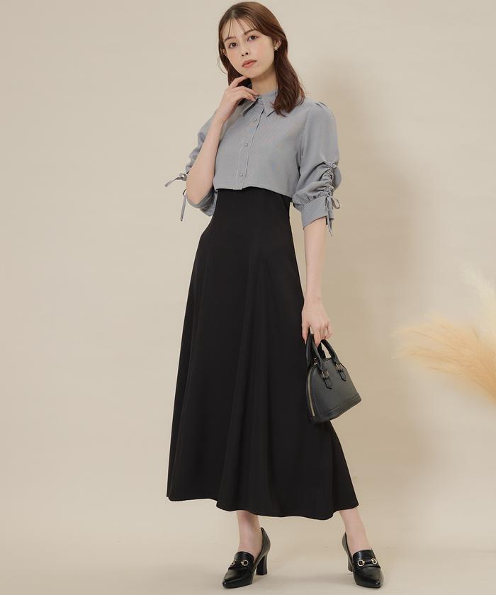★DRAW FIT★ シャーリング ストリング レイヤード ワンピース 000000016186-06-l.jpg?t=