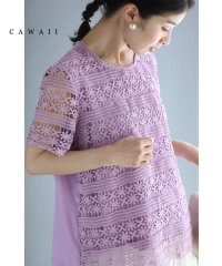 CAWAII/連なる花レースのエレガントTシャツトップス/505455512