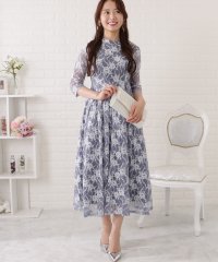 Lace Ladies/総レース5分袖タックワンピース/505467601