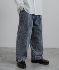 Rocky Monroe/ワイドパンツ メンズ デニム ジーパン ジーンズ テーパード スケーターパンツ インディゴ 10oz 大きい ゆるパン ゆったり 太め ルーズ 無地 シンプル /505468929