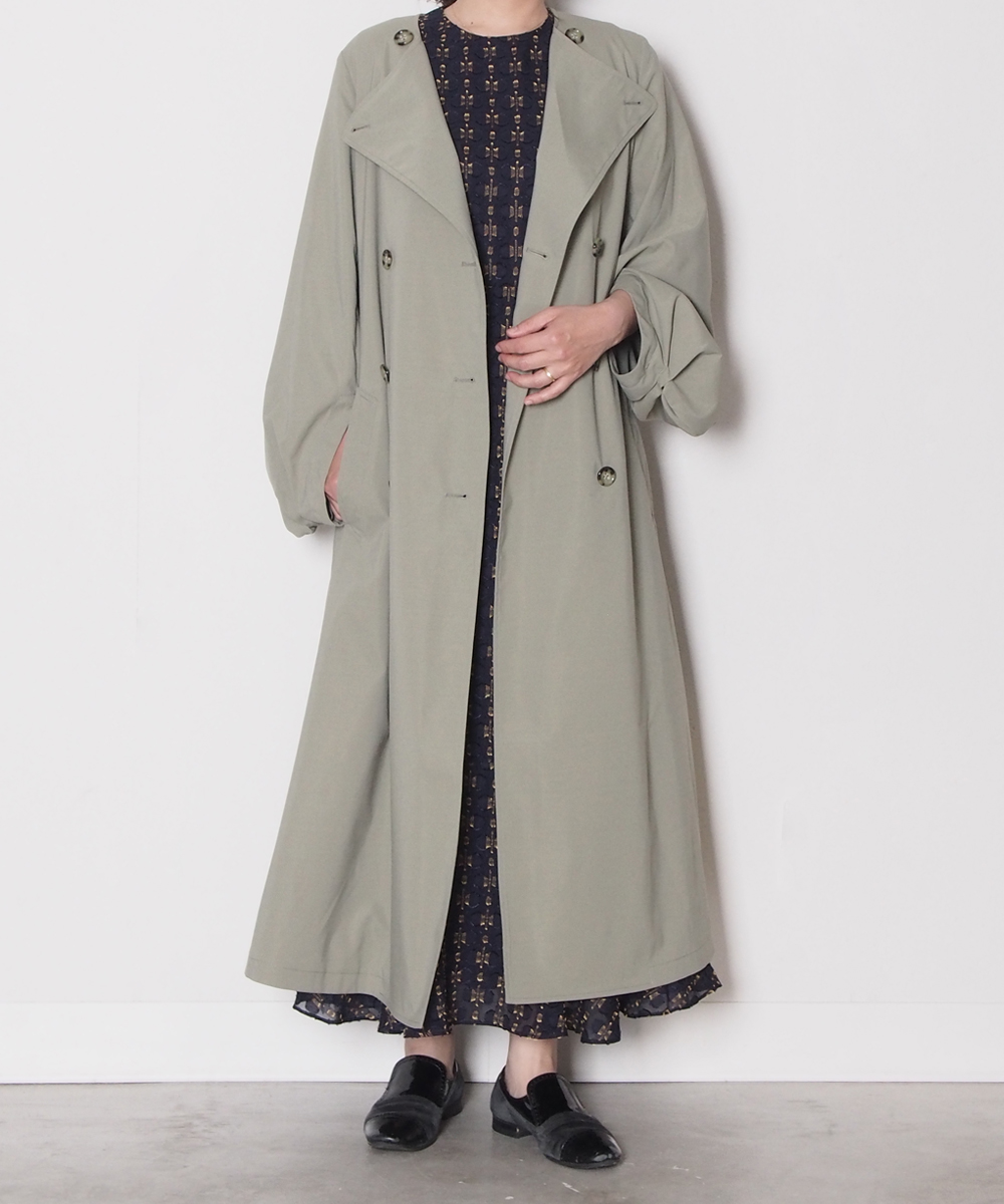 新品troisiemechaco ノーカラーコート38 トロワズィエムチャコ