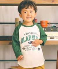 SLAP SLIP/フロッキープリントカレッジロゴラグラン長袖Tシャツ(80~130cm)/505467858