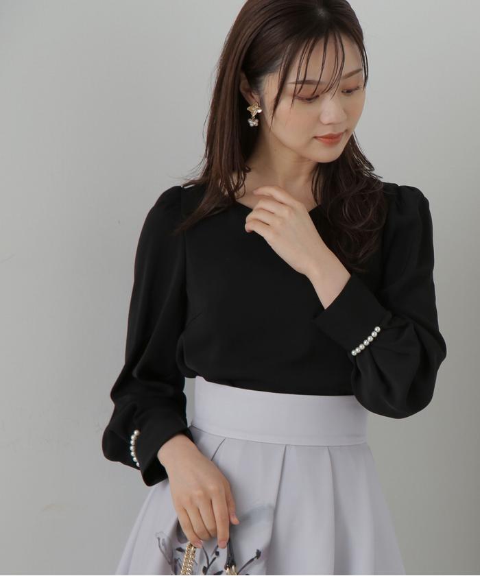 激安特価 セール 30%OFF】ハートカットカフスパールブラウス(505469718 トップス