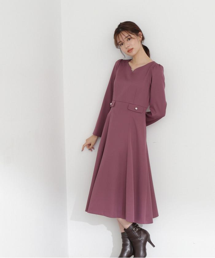 セール】パールチェーンフレアワンピース/23AW(505469732 セール】パールチェーンフレアワンピース/23AW(505469732