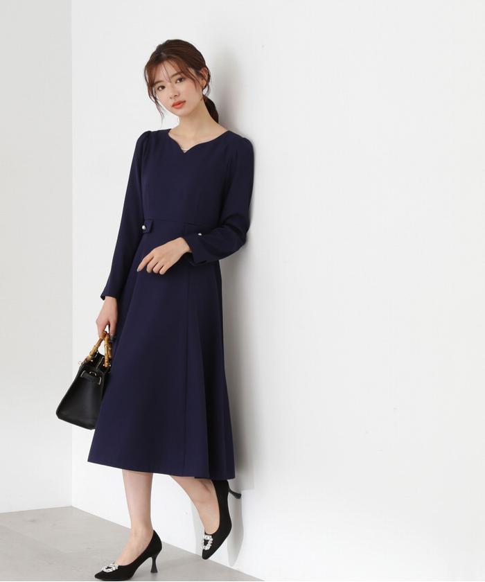 セール】パールチェーンフレアワンピース/23AW(505469732 セール】パールチェーンフレアワンピース/23AW(505469732