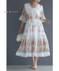 CAWAII/芳香なバラ描く刺繍ベールミディアムワンピース/505455495