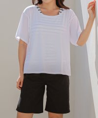 Lace Ladies/レースレディース Lace Ladies 体型カバーボーター柄タンキニ4点セット/505467571