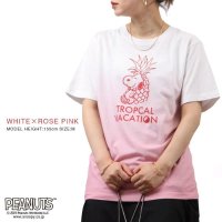  PEANUTS/ピーナッツ PEANUTS スヌーピー グラデーション 半袖 Tシャツ 春夏 PEANUTS/505471120