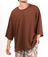 LUXSTYLE/クルーネックポンチBIG五分袖Tシャツ/Tシャツ メンズ 半袖 5分袖 レディース 無地 ビッグシルエット/505471863