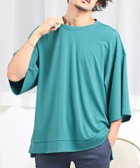 LUXSTYLE/クルーネックポンチBIG五分袖Tシャツ/Tシャツ メンズ 半袖 5分袖 レディース 無地 ビッグシルエット/505471863