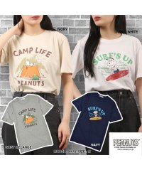  PEANUTS/ピーナッツ PEANUTS スヌーピー ピーナッツ Tシャツ トップス 半袖 サーフ プリント かすれ PEANUTS SNOOPY/505472565