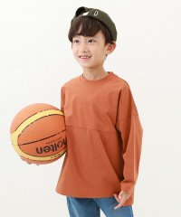 devirock/防汚 フットボール長袖Tシャツ 子供服 キッズ 男の子 女の子 トップス 長袖Tシャツ ロンT ストレッチ 吸汗 速乾/505469974