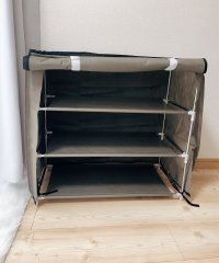 shoppinggo/ショッピングゴー shoppinggo シューズラック 3段 カバー付き 靴箱 シューズボックス カバー カバー付 下駄箱 薄型 スリム 靴入れ不織布カバー付 /505473554