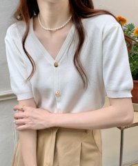 shoppinggo/ショッピングゴー shoppinggo カーディガン UVカット 接触冷感 Vネック 紫外線対策 薄手ニット カーディガン 冷房対策 日焼け防止 上着 半袖/505473555