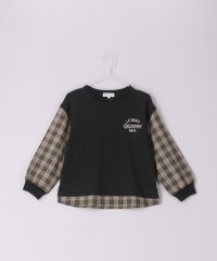 ROPE' PICNIC　KIDS/【KIDS】ユニセックス袖チェック柄ドッキングロングTシャツ/505473937