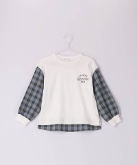 ROPE' PICNIC　KIDS/【KIDS】ユニセックス袖チェック柄ドッキングロングTシャツ/505473937