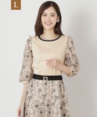 TO BE CHIC(L SIZE)/【L】ラインフラワーチュール刺しゅう カットソー/505468470