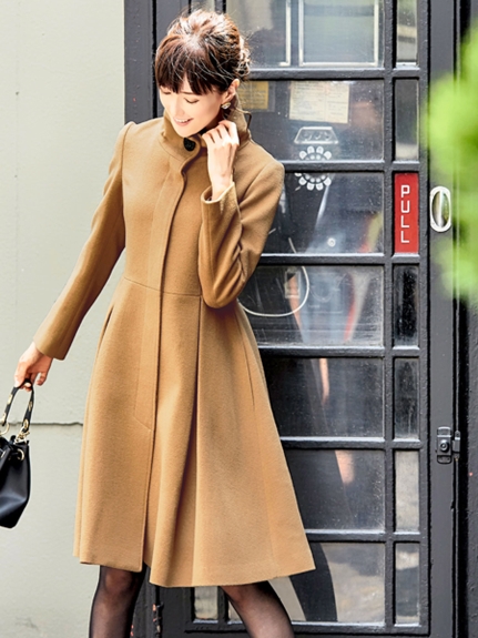 【未使用】 RUIRUE BOUTIQUE フィット ＆ フレア ロング コート Amazon | [ルイ ルエ ブティック] バック リボン フィット