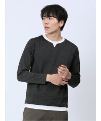 TAKA-Q/さまになる フェイクレイヤード キーネック 長袖 メンズ Tシャツ カットソー カジュアル インナー ビジネス ギフト プレゼント/505478370