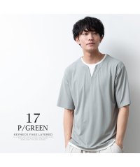  GENELESS/tシャツ メンズ 半袖 接触冷感 フェイクレイヤード 重ね着風 半袖tシャツ ゆったり 吸水速乾 トップス/505479678